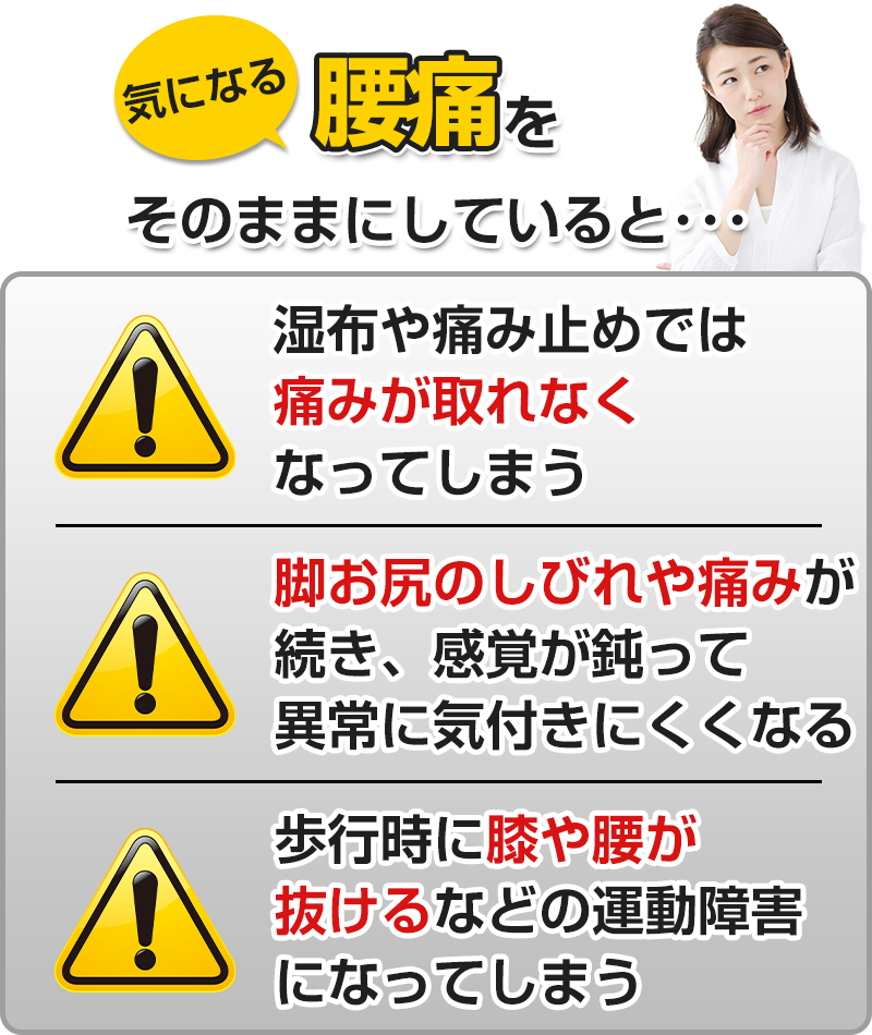 気になる腰痛をそのままにしていると…